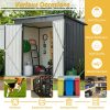6 X 4 Ft Outdoor Storage Shed, All Weather Tool Shed For Garden, Backyard, Lawn, Black - Decindoor