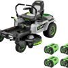 EGO Power+ Electric Riding Lawn Mower, 42" Deck with Zero Turn Radius, Includes (4) 56V 10.0Ah Batteries and Charger ZT4204L - Decindoor