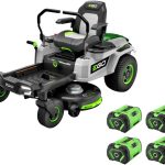 EGO Power+ Electric Riding Lawn Mower, 42" Deck with Zero Turn Radius, Includes (4) 56V 10.0Ah Batteries and Charger ZT4204L - Decindoor