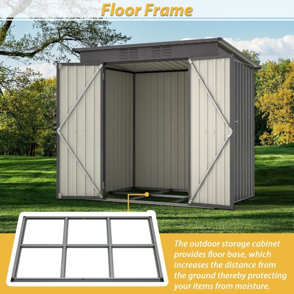 6 X 4 Ft Outdoor Storage Shed, All Weather Tool Shed For Garden, Backyard, Lawn, Black - Decindoor