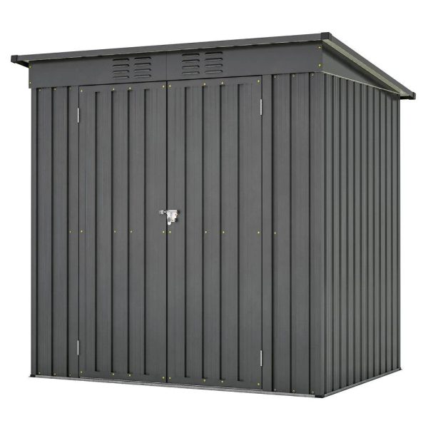 LMcenter's 6 X 4 Ft Outdoor Storage Shed, All Weather Tool Shed For Garden, Backyard, Lawn, Black